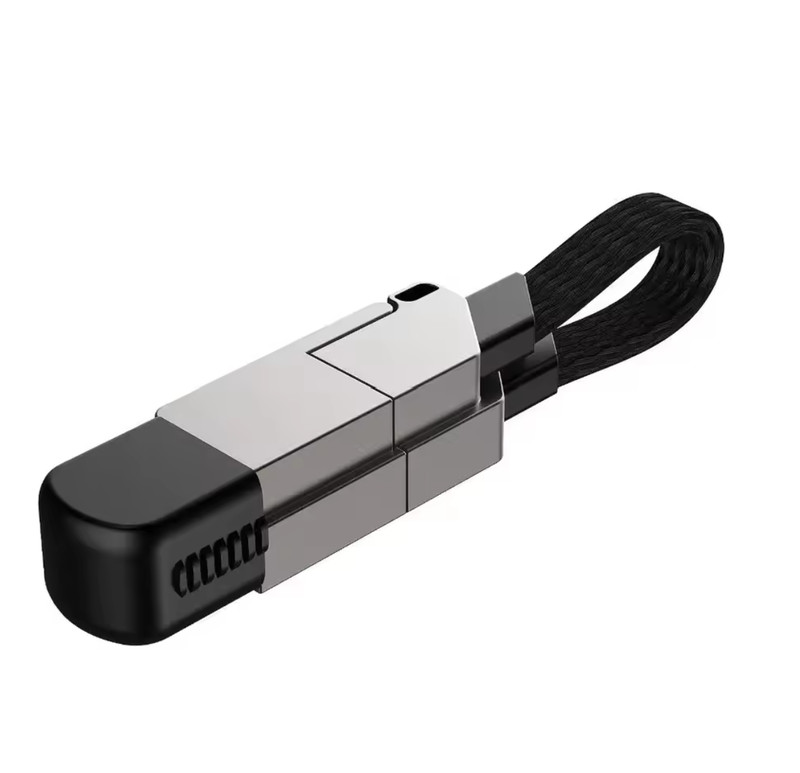 4-in-1 Fast Charging Cable Keychain USB-C & USB-A to Type-C PD 60W Multi Charger
