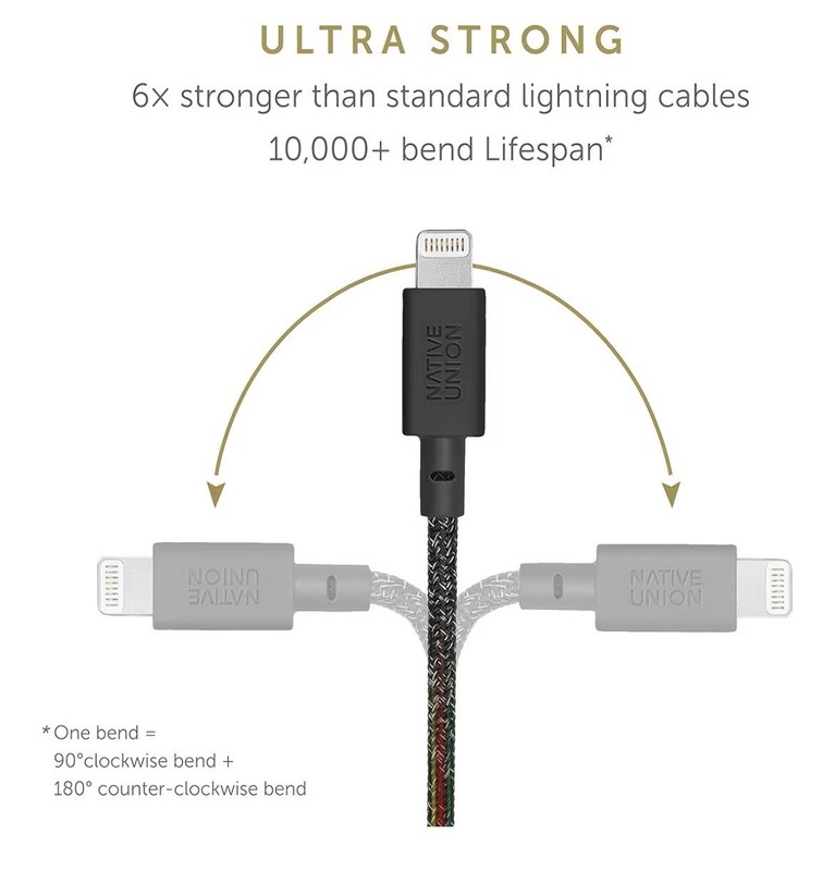 Native Union 10' Ultra-Strong Apple MFI-Certified Lighting USB Cable SHIPS FREE! gallery