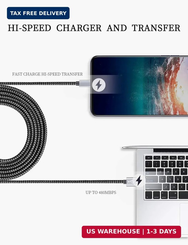 Teeind USB Type C Cable Fast Charging, Tpc001 5 Pack(6Ft 3A) Braided C Charger C gallery