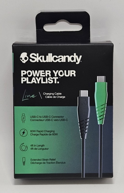 SKULLCANDY USB C to USB C CHARGING CABLE DURABLE RAPID CHARGING 4ft. 60W. NIB