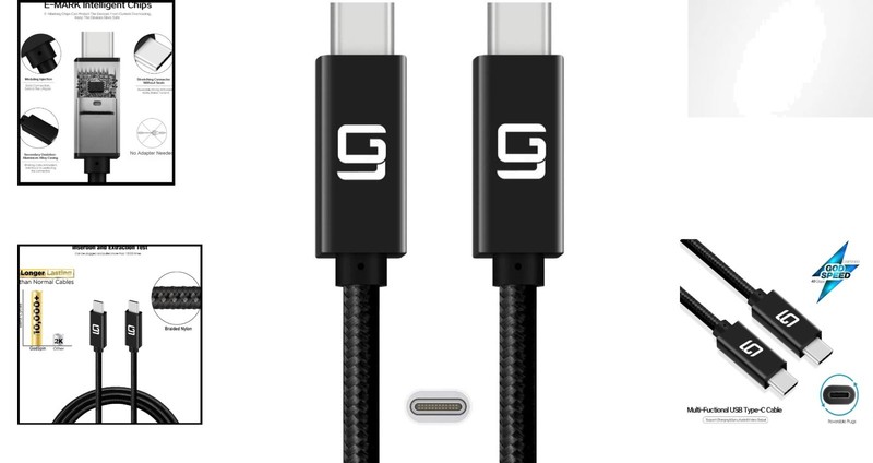 Compact 1.6ft USB-C Cable, 40Gbps SuperSpeed with Fast Charging Capabilities gallery