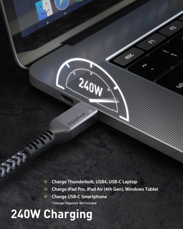 6Ft] Thunderbolt 4 Cable, Thunderbolt 4 Cable 40Gbps with 100W Charging and 8... gallery