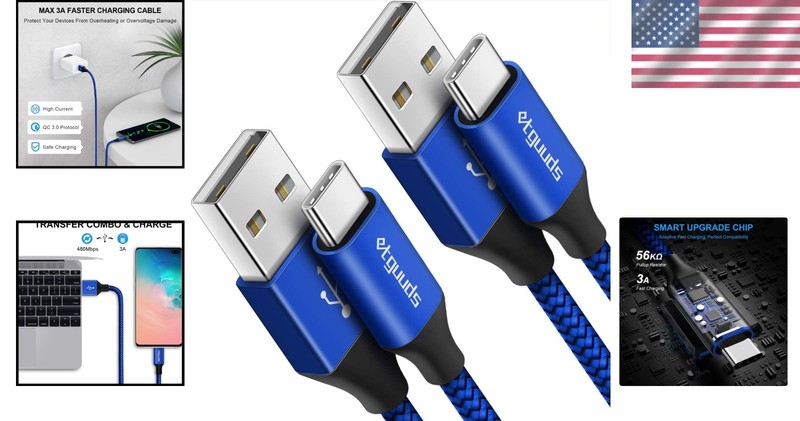 Extra Long USB C Cable 15ft, 2-Pack - Fast Charge & Durable gallery