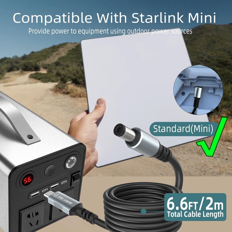 6.6FT USB C To DC 5.5mm x 2.1mm Power Cable Cord 20V 5A Output Charging PD gallery