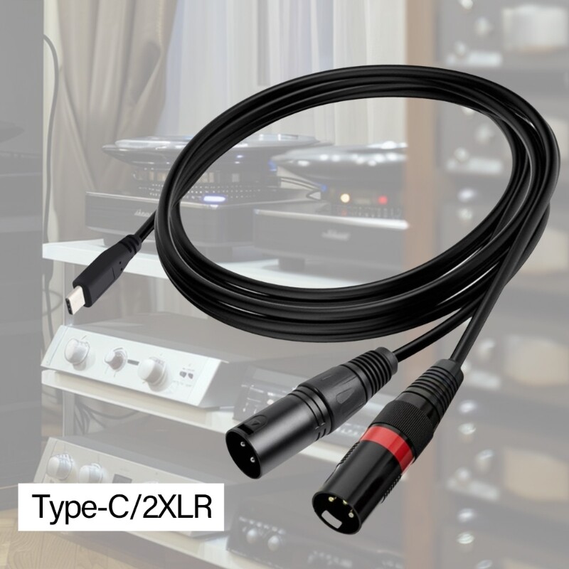 Type C To 2XLR Audios Cable 2XLR to USB C Adapter For Professional Sound Device gallery