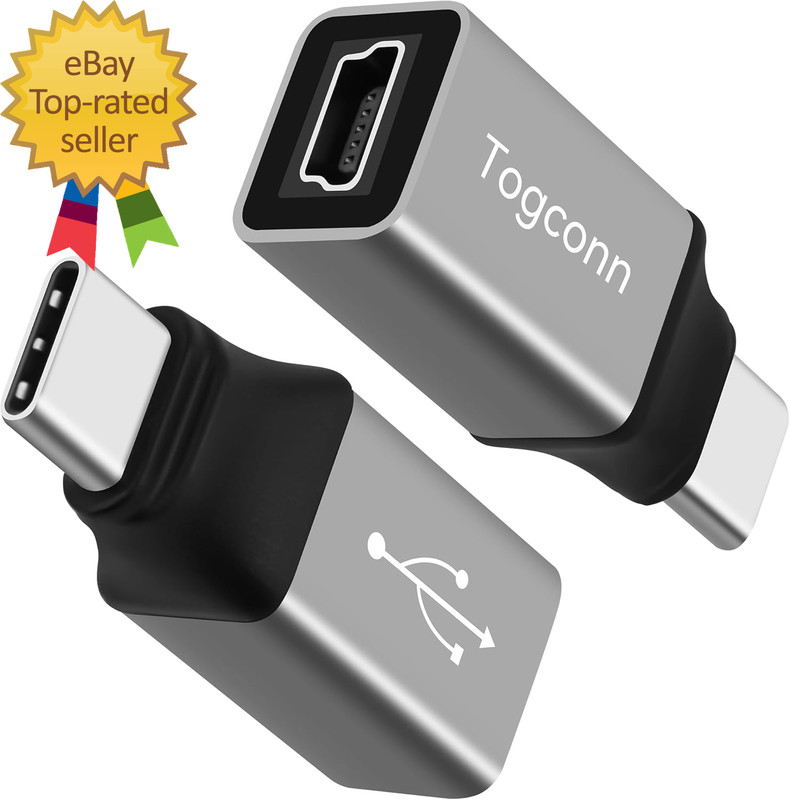 Mini USB to USB C Adapter 2 Pack, Mini USB (Female) to USB Type-C (Male) Convert