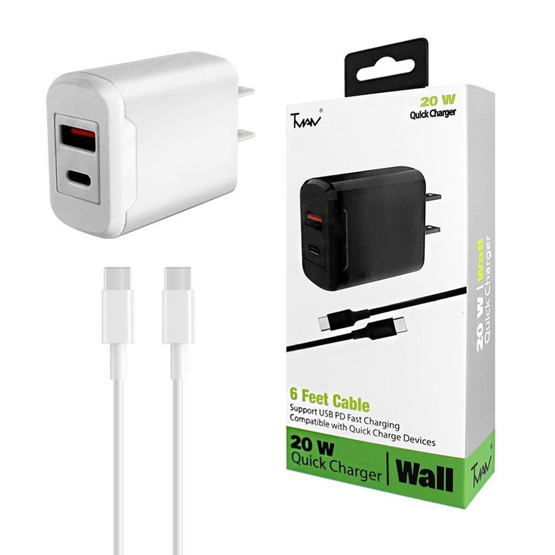 PD Fast Charger 2IN1 Wall 20W Dual USB Adapter For Boost Mobile Celero 5G+ Plus gallery