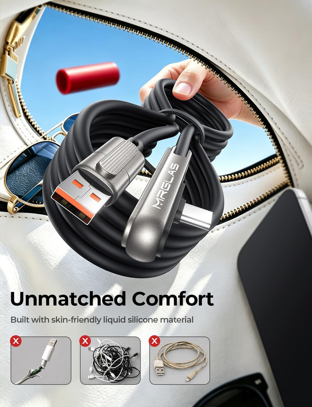 【2026 Upgraded】3-in-1 240W Invisible Stand Fast Charging Cable, Chubby USB A/C t gallery