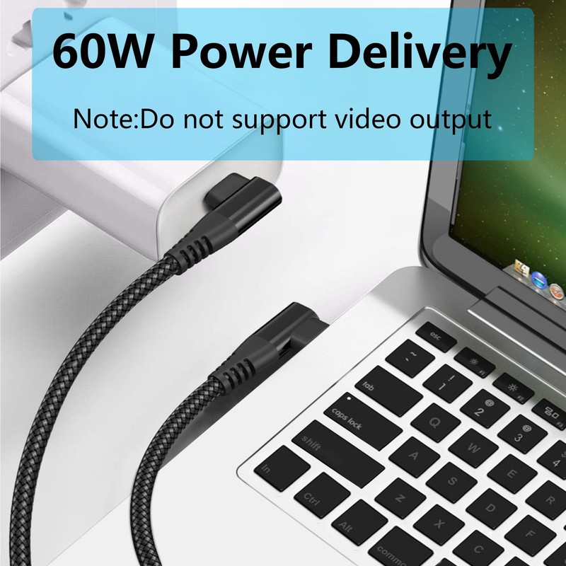 Right Angle USB C to USB C Cable 2M/6FT 90 Degree 60W PD Fast Charging gallery
