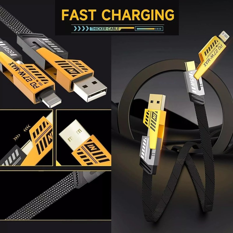 4 in 1 Type-C Cable Fast Charging Cable For Samsung S24 S25 iPhone 14 13 SONY