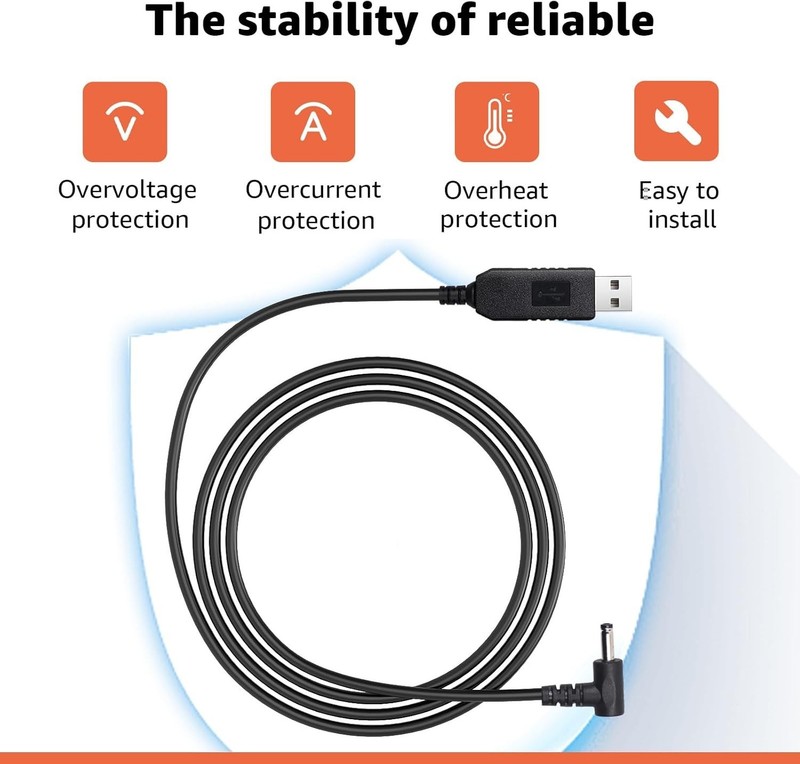 Furrion-Compatible 6.56ft USB to DC Car Charger Cable for Monitors & Cameras gallery