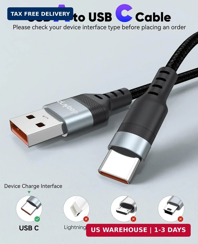 25ft USB C Cable Fast Charging 12W, Extra Long USB A 2.0 to USB-C Charge Cord 25 gallery