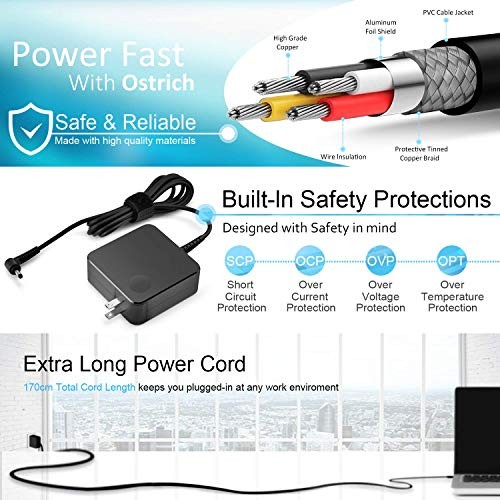 65W 45W Laptop Charger for Lenovo Ideapad Yoga Round Tip AC Power Adapter Cord gallery