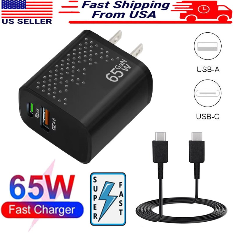 65W PD Fast Wall Charger+Type-C Cable For Samsung Galaxy S23 S22 S21 S20 Ultra gallery