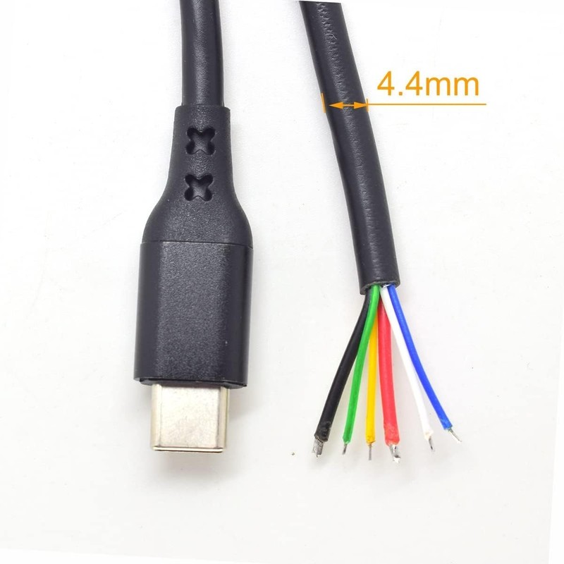 USB C Male 5A Power Cable - 2 Pack of 1FT DIY 6 Pin Pigtails for Versatile Use gallery