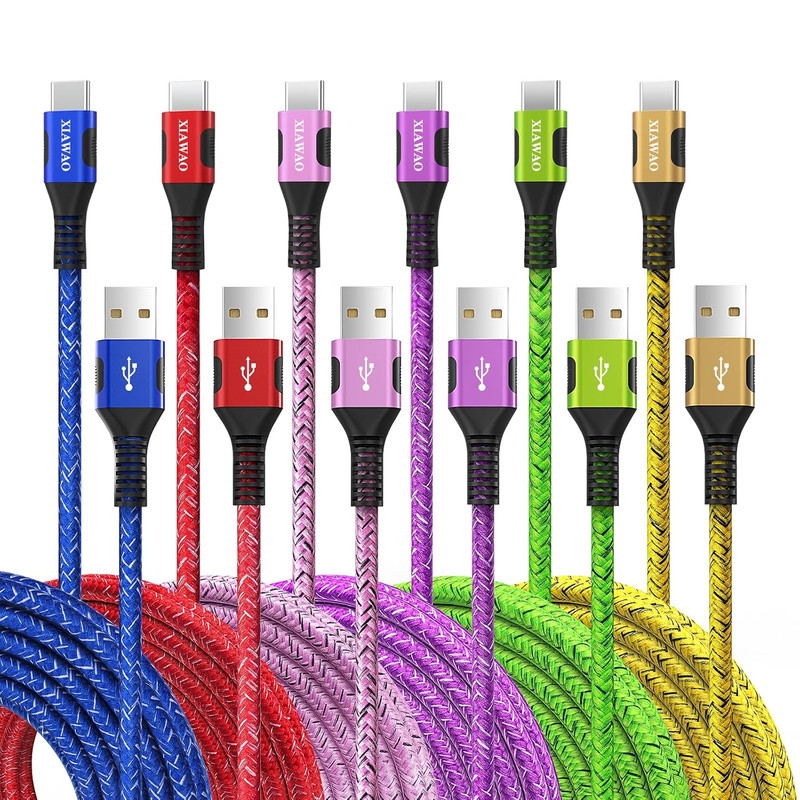 USB C Cable Fast Charging, 6Pack Colorful Braided USB to USB C Cable | USB C Cha