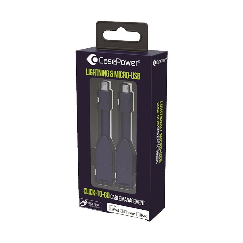 CasePower L/Micro-USB Click-to-Go Cable Combo