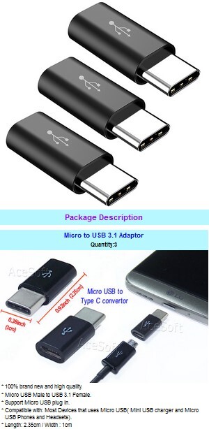 Boosting High Reliable Superior Quality Portable 3 x Micro to Type C Adaptor USA gallery