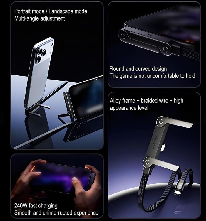 USB to USB Cable, 240W Invisible Stand Holder, 2-in-1 Adjustable Charging Doc... gallery