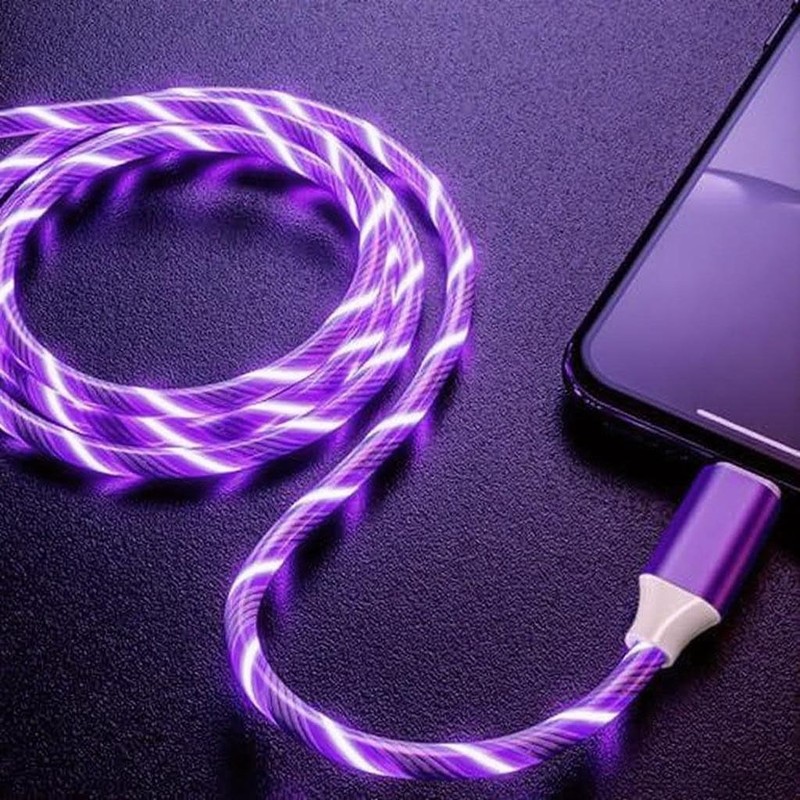 FJHBL USB A to USB C Cable with Purple LED Light Strip, Suitable for Almost A... gallery