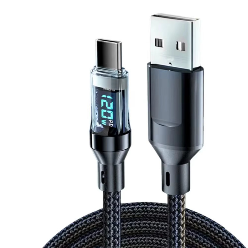120W NNBILI LED Display Fast Charging Cable USB C Cable Super Fast Phone