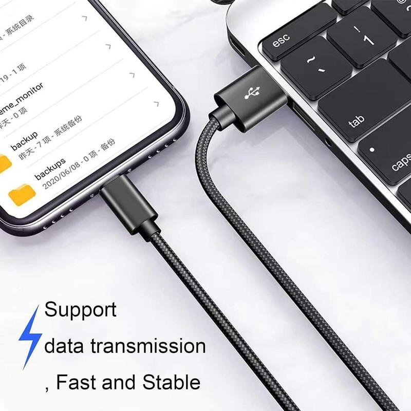 2-Pack High-Speed Pink USB A to USB C Braided Charging Cable - Anti-Break Design gallery