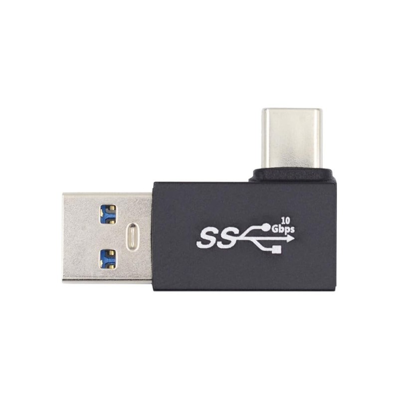 Left Angled 90 Degree USB3.0 Type A Male to USB 3.1 Type C Male Data 10Gbps C…