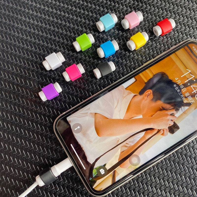 10Pcs USB Cable Protector Earphone Wire Cord Silicone Cover Data Charger Sleeve gallery
