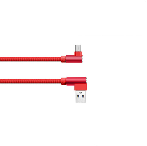 3FT 90 Degree Right Angle Micro USB Charging Data Cable Braided Nylon Cord Line gallery