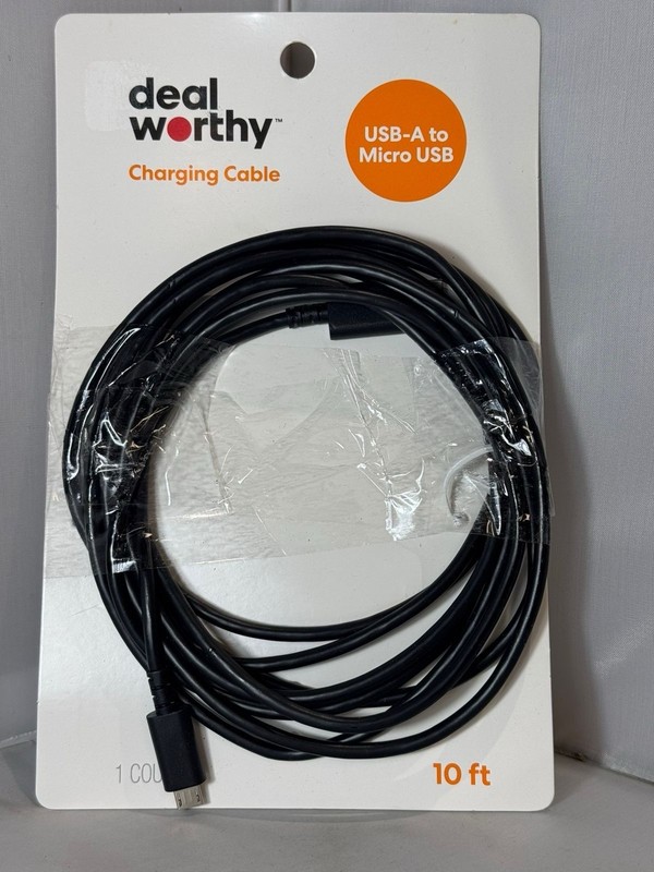 dealworthy™ – 10′ USB-A to Micro-USB Cable – Black