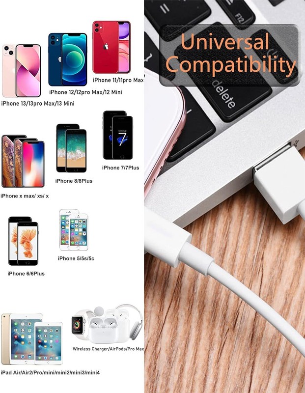 Bulk Lot USB Data Charger Cable Cord For iPhone 6 7 8 Plus X XS XR 11 12 13 14 gallery