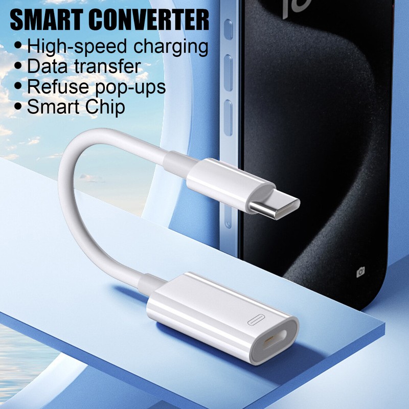 iOS to USB-C Adapter Charging Data Cable For Apple iPhone 15 iPad Mac gallery