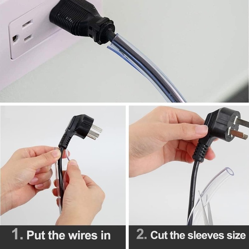 10ft Clear Pet Cord Protector - Flexible and Chew-Resistant Cable Sleeve gallery