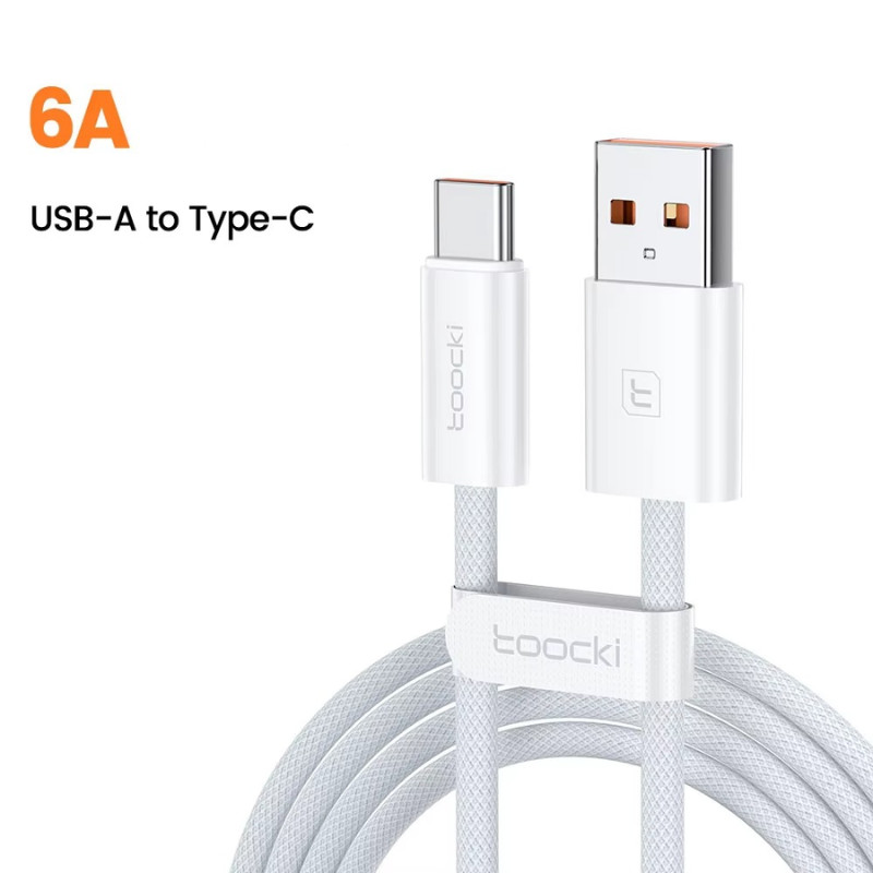 Toocki 100W USB To Type C Cable Fast Charging Braided Lead For Samsung S24 S25