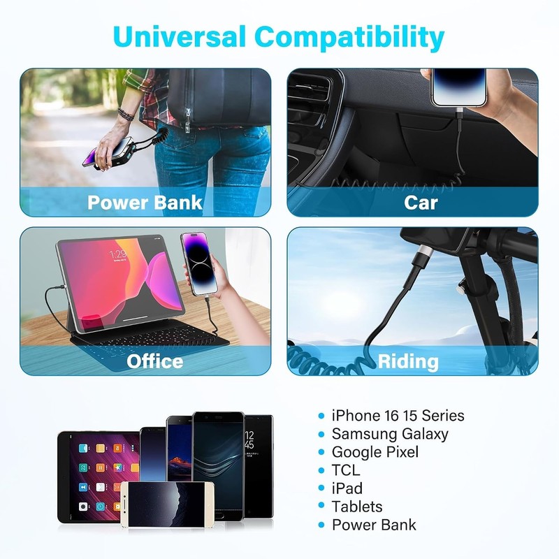 Durable 2FT USB Type A to C Coiled Cable for Fast Charging & Navigation Support gallery