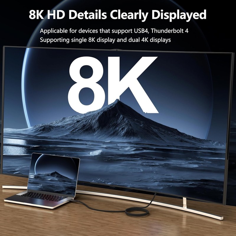 1 PC USB4 Cable With Thunderbolt 4 240W PD3.1 Charging 40Gbps 8K Video Cord gallery