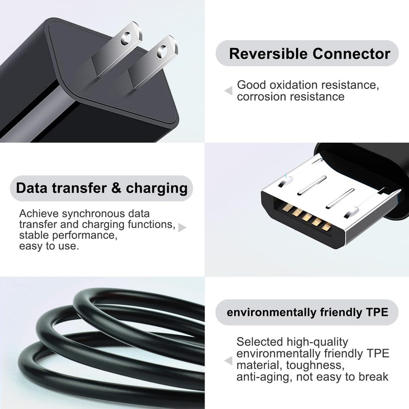 10FT USB A to Micro USB Camera old Android Phone Charger for Ring Indoor Cam ... gallery