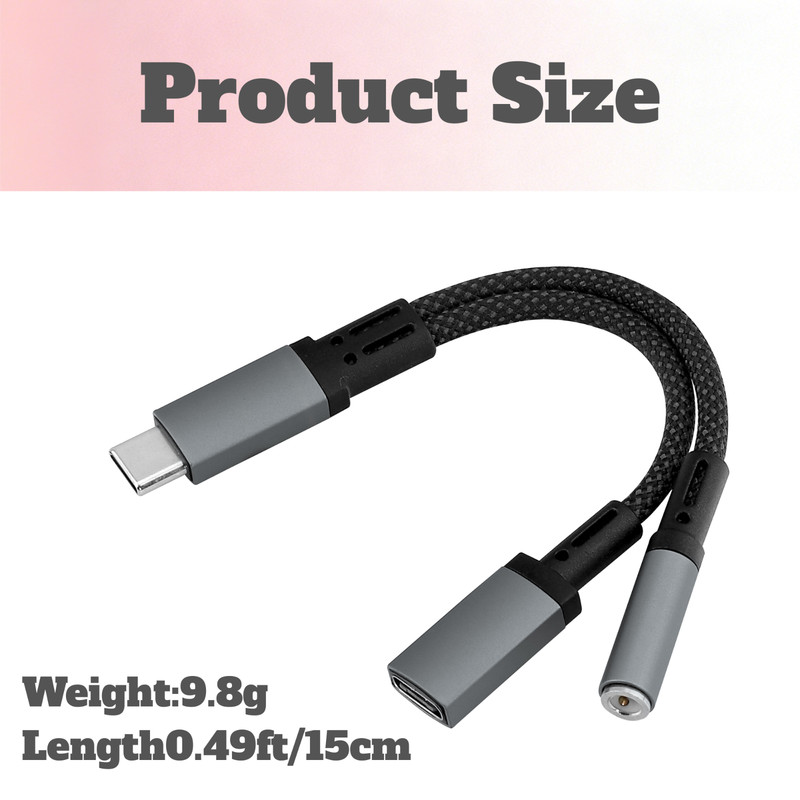 2-in-1 USB-C to 3.5mm Audio & 60W PD Fast Charging Adapter Cable gallery