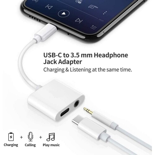 USB-C Headphone Adapter Earphone 3.5mm Jack Type-C Charger Port Splitter gallery