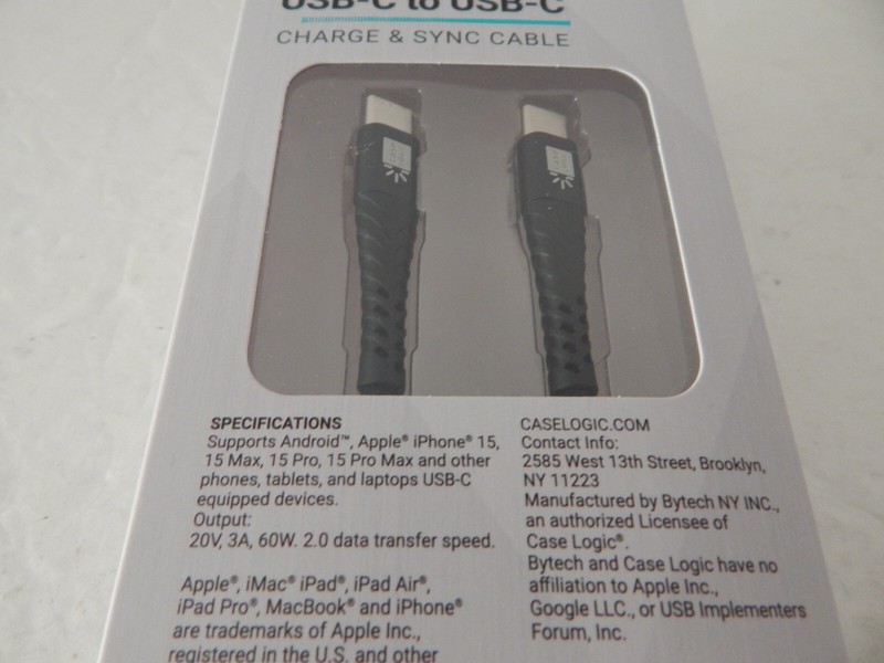 Case Logic Universal USB-C to USB-C Charge & Sync Cable 6 Feet Black gallery
