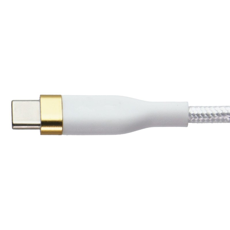 S. Simple (6-Ft) USB-C to USB-C Tough-Knit Braided Cable - White/Gold gallery