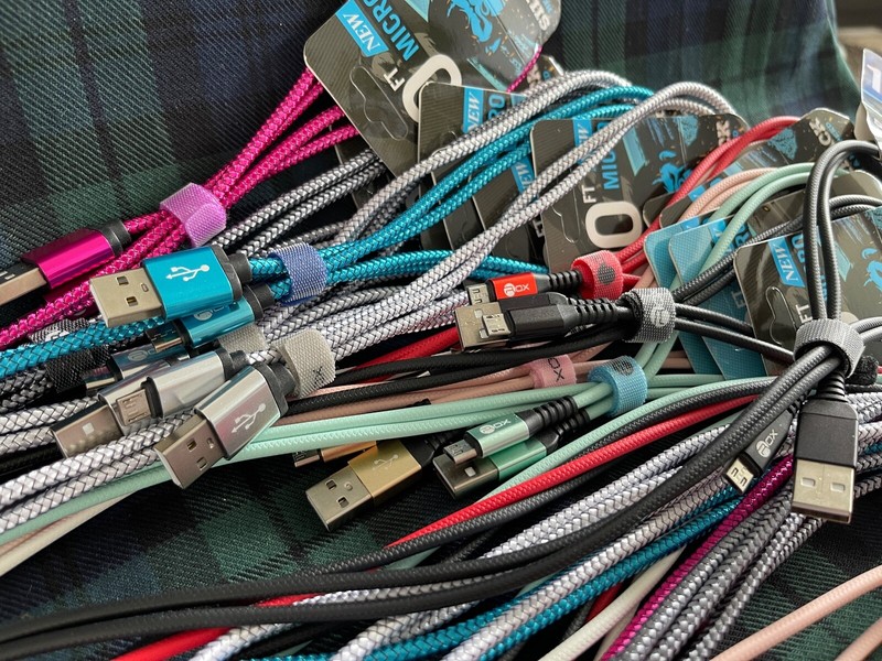 3 - 10 Ft USB to Micro Cable Heavy Duty High Speed Assorted Color gallery