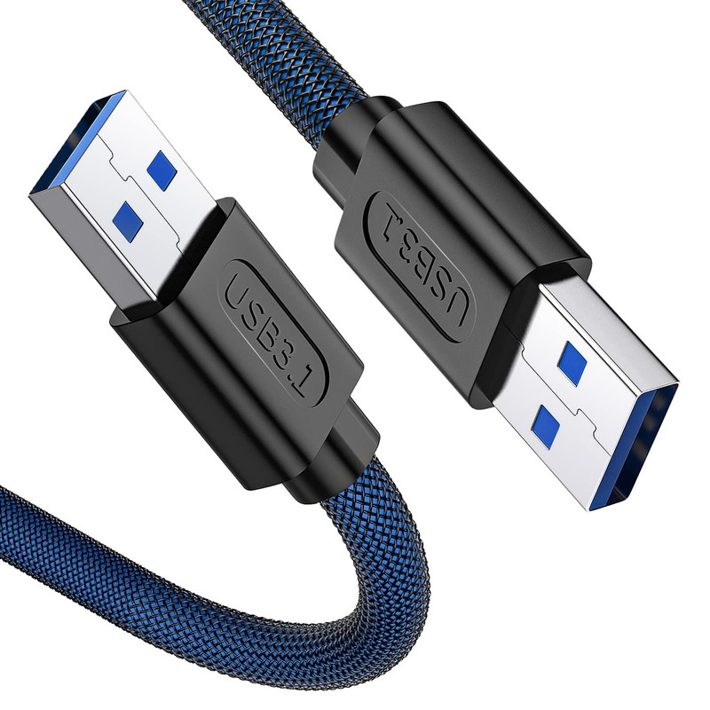 USB 3.0 A to A Cable 3.3ft Male to Male Cord Blue For Hard Drive DVD Player