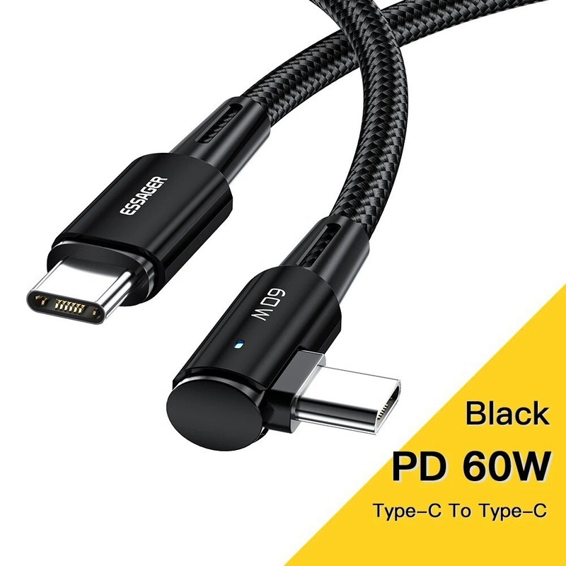Essager 100W USB Type C To USB Cable For iPad MacBook Pro Xiaomi Samsung Huawei