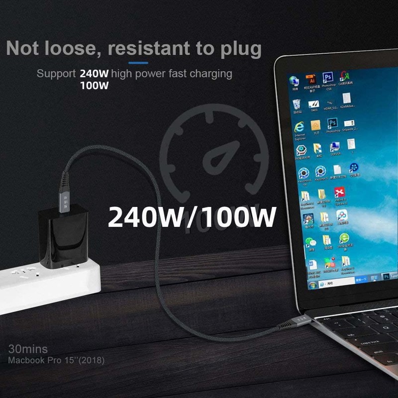 USB-IF Certification 240W USB4 Cable 40Gbps with 100W Charging and 8K60Hz 5K gallery