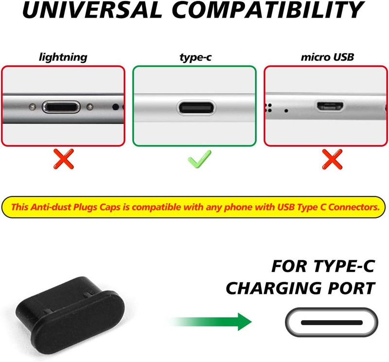 USB C Cover, 10 Pack Type C Dust Plug Charger Port Protector for Iphone 17 16 gallery