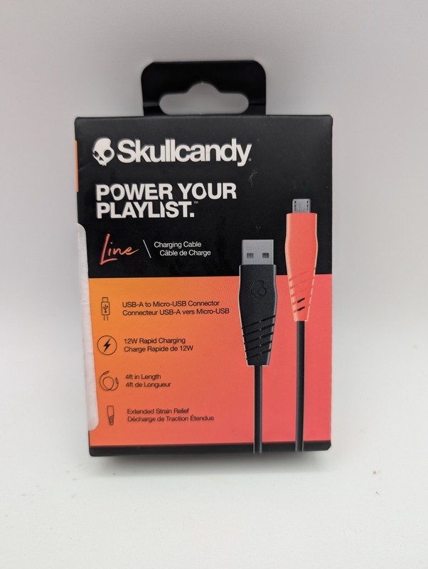 Skullcandy Line Charging Cable USB-A to Micro-USB Connector Works W/ Android 4ft