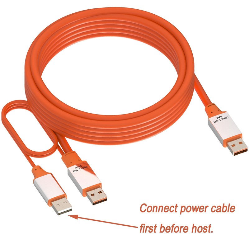 16FT 5M Active USB 3.2 Gen 2 AA Male To Male Cable 10Gbps Orange Cord Wire gallery
