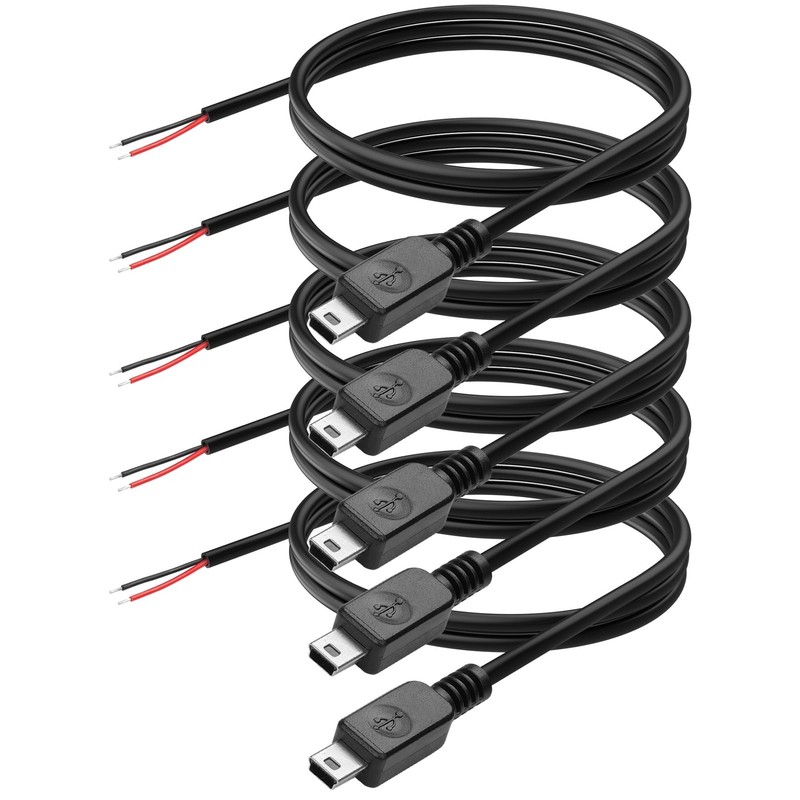 1M USB Male Pigtail Power Cable Mini To 2 Pin 5V 3A DIY Replacement