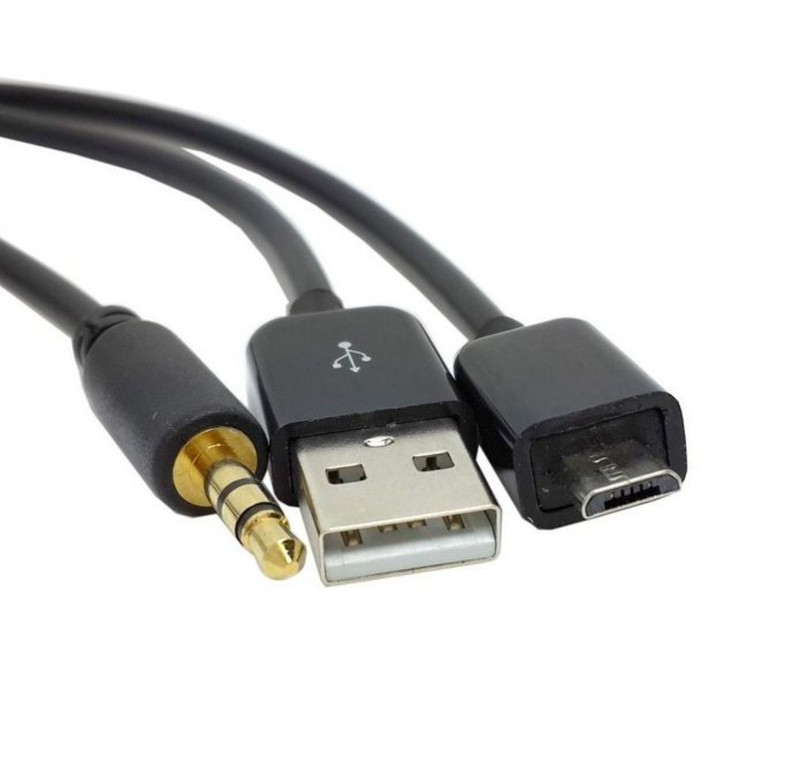 3.5mm Car Aux Audio Micro USB Data Charger Cable for Samsung HTC Google Nexus gallery